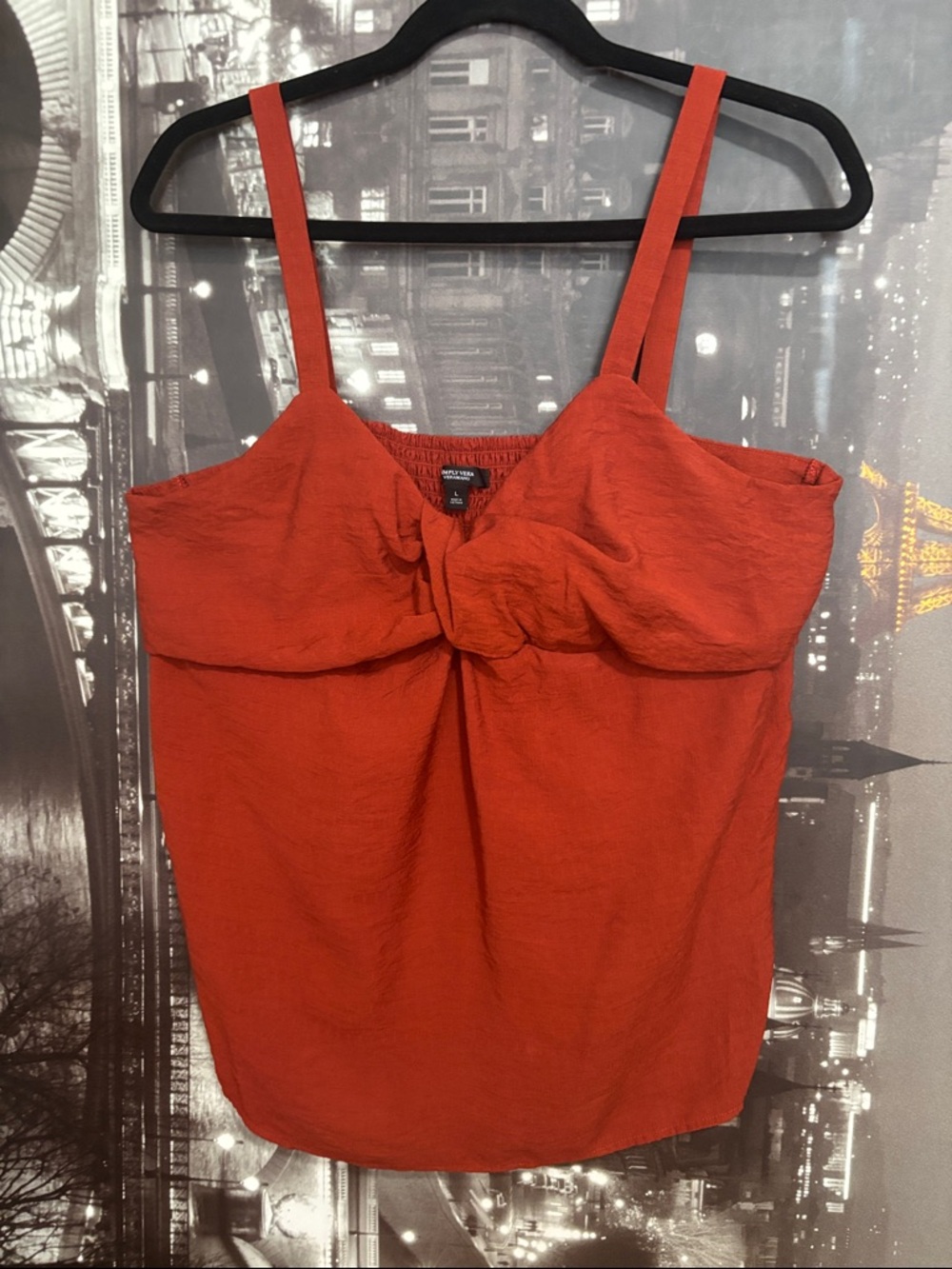 Vera Wang Women’s Orange Twist-Front Cami